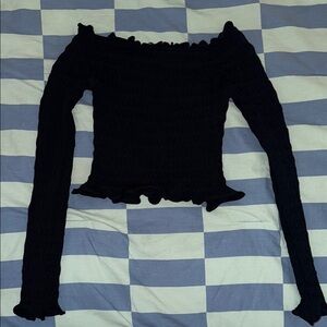 Elegant Zara Black Off-Shoulder Top